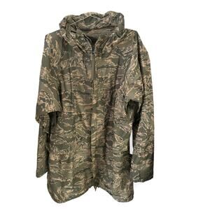 US Air Force Digital Camo Rain Parka with hood Sz M EUC